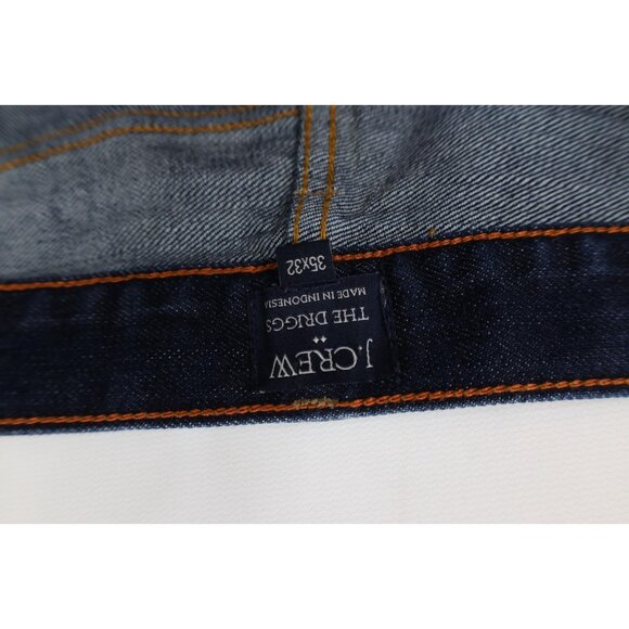 J Crew Mens 35x32 Faded The Driggs Slim Fit Straight Leg Denim Jeans Indigo Blue - Picture 6 of 10